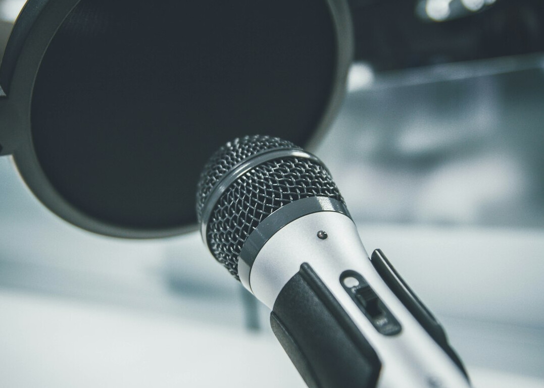 woman executive practicing voice