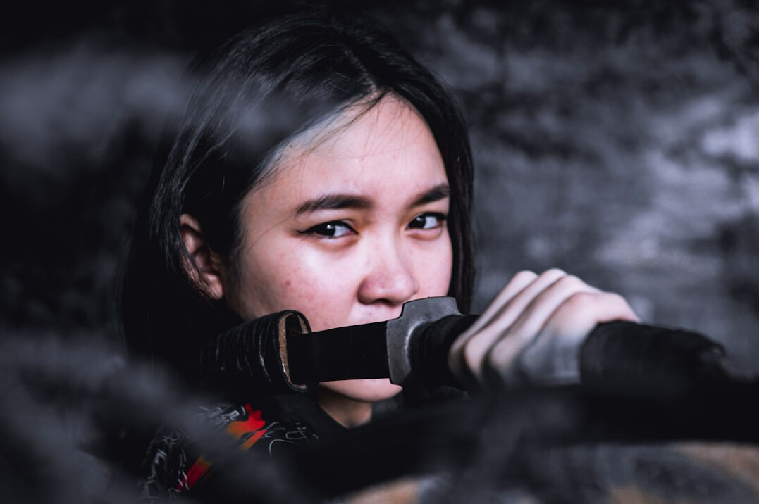 woman practicing voice exercises